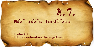 Máriás Terézia névjegykártya